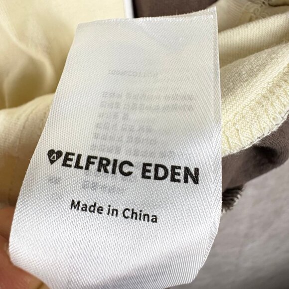 Aelfric Eden Graphic T-Shirt Men's Large Cream Brown 100% Cotton Streetwear Tee - Picture 8 of 9